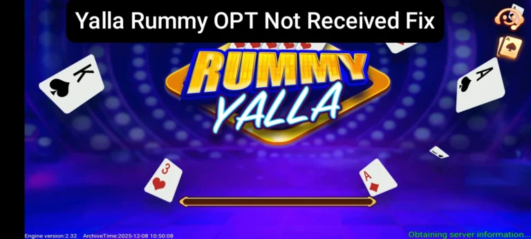 Yalla Rummy Not Received