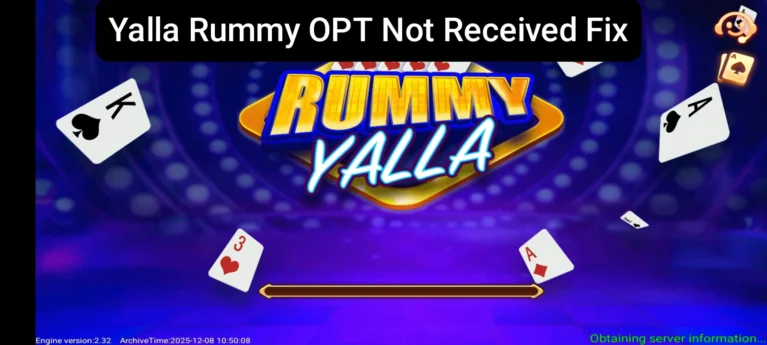 Yalla Rummy Not Received